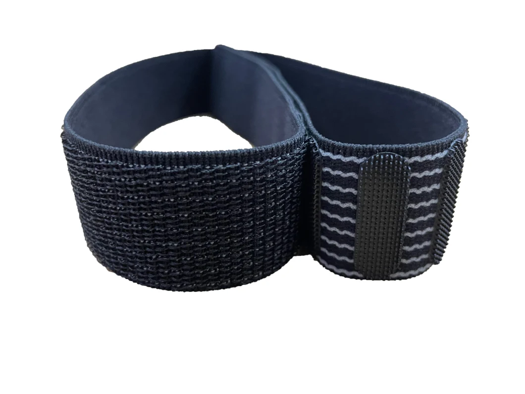 Customized Jacquard Woven Elastic Webbing with Velcro Tape Covered Anti-Silicone Rubber Piece Elastic Band for Clothing/Bags/Sandals/Casual Shoes