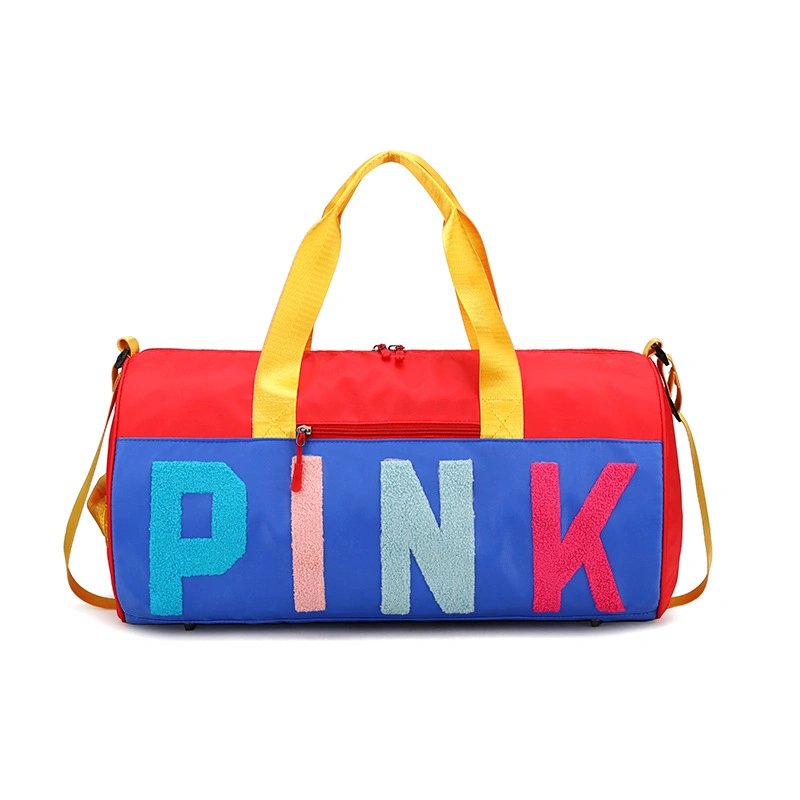 Customize Gym Women Duffel Weekend Bag Hot Promotion Travel Tote Bag Pink Fitness Girls Yoga Shoulder Gym Bag